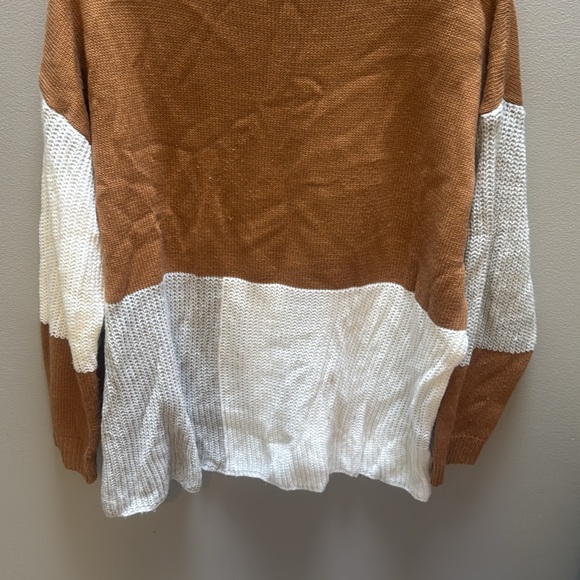 Brown and White Colorblock Sweater - Picture 1 of 1